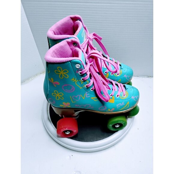 Epic Skates Girls Size 3 Roller Skates With Multicolor Wheels & Pink Laces - Picture 9 of 9